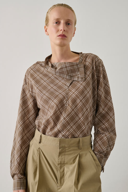Blouse Irving - Marron Glacé/Écru - Coton - Femme