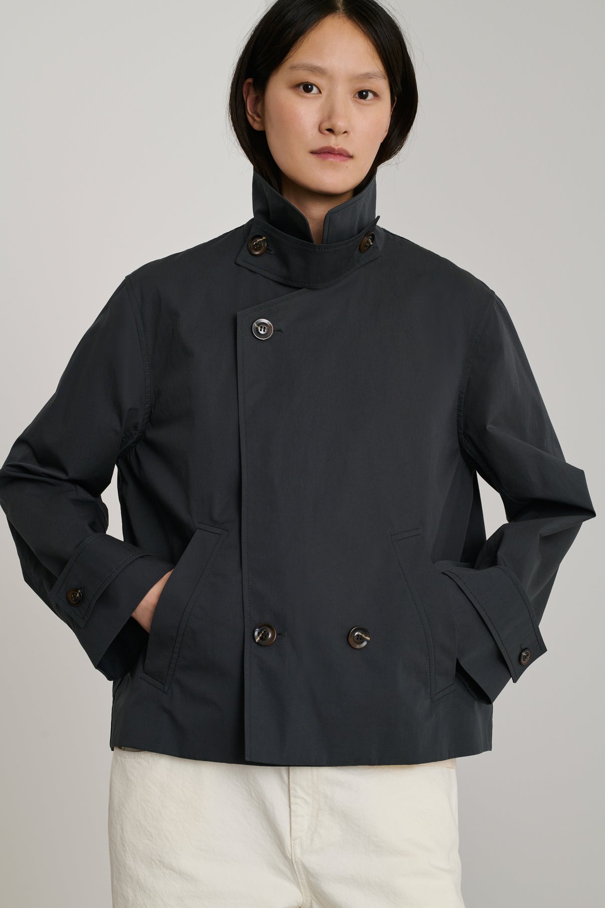 Manteau Donovan - Gris Anthracite - Coton - Femme vue 2