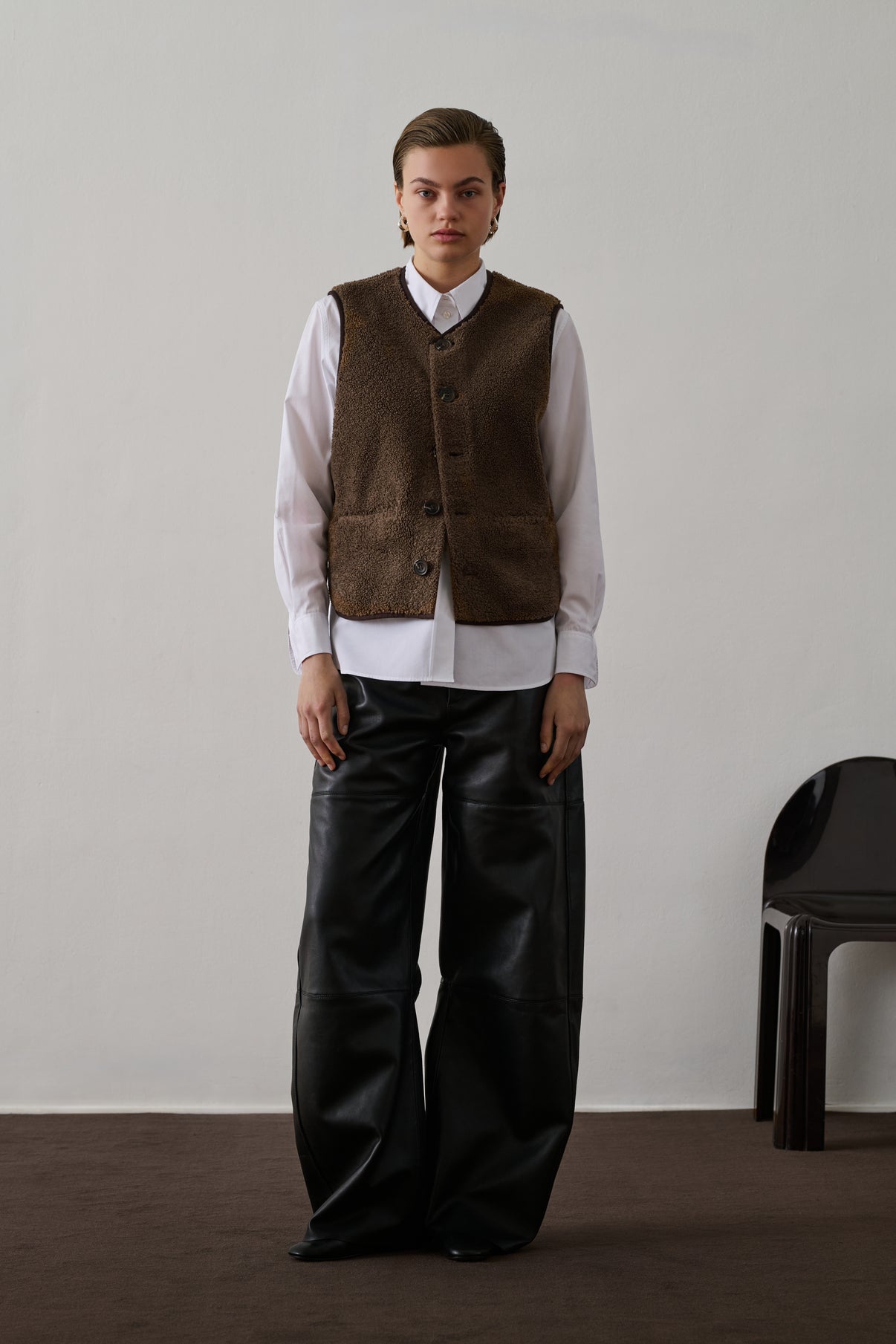 Gilet sans manches Fusil - Marron - Femme vue 4